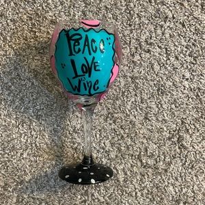 Hand painted wine glass
